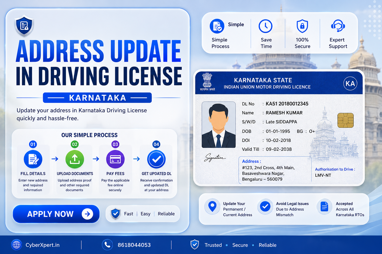Change Address in Driving License