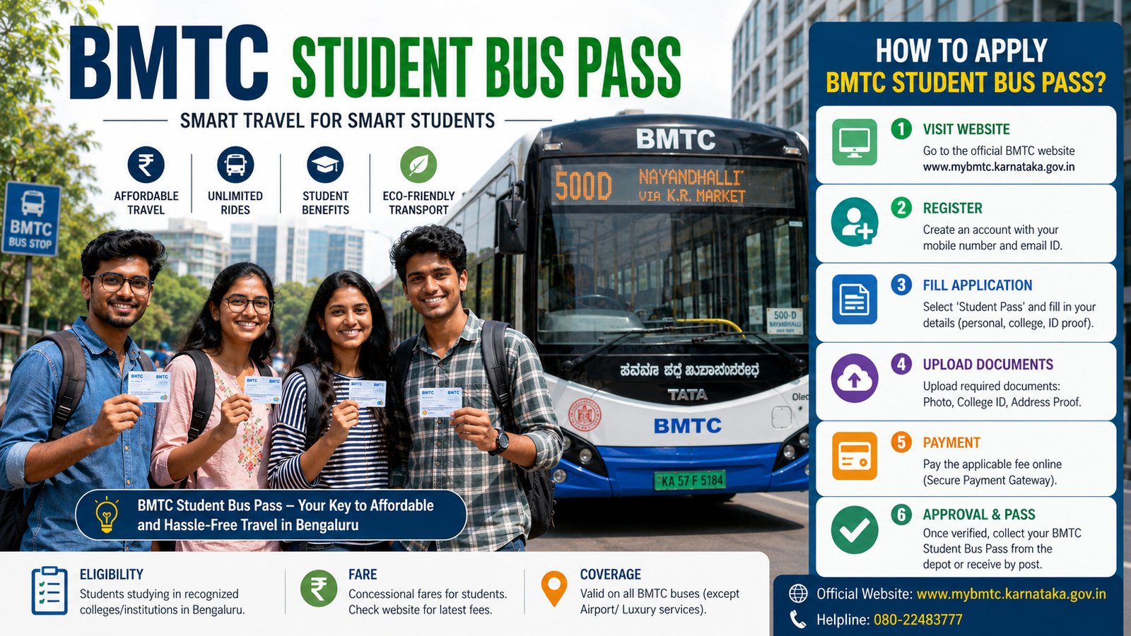 BMTC Student Bus Pass 2026: Complete Online Application Guide for Students